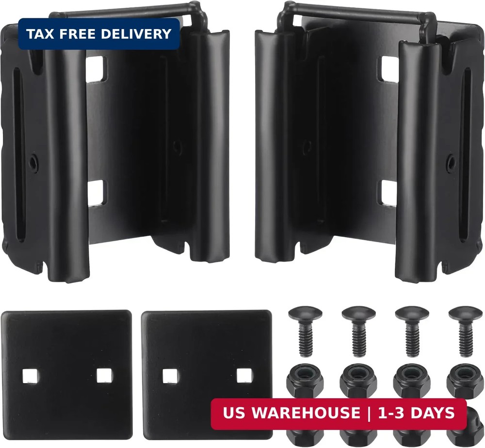Blulu 2 Pcs E-Track Connector with Square Plates, E Track Double Fitting Accesso