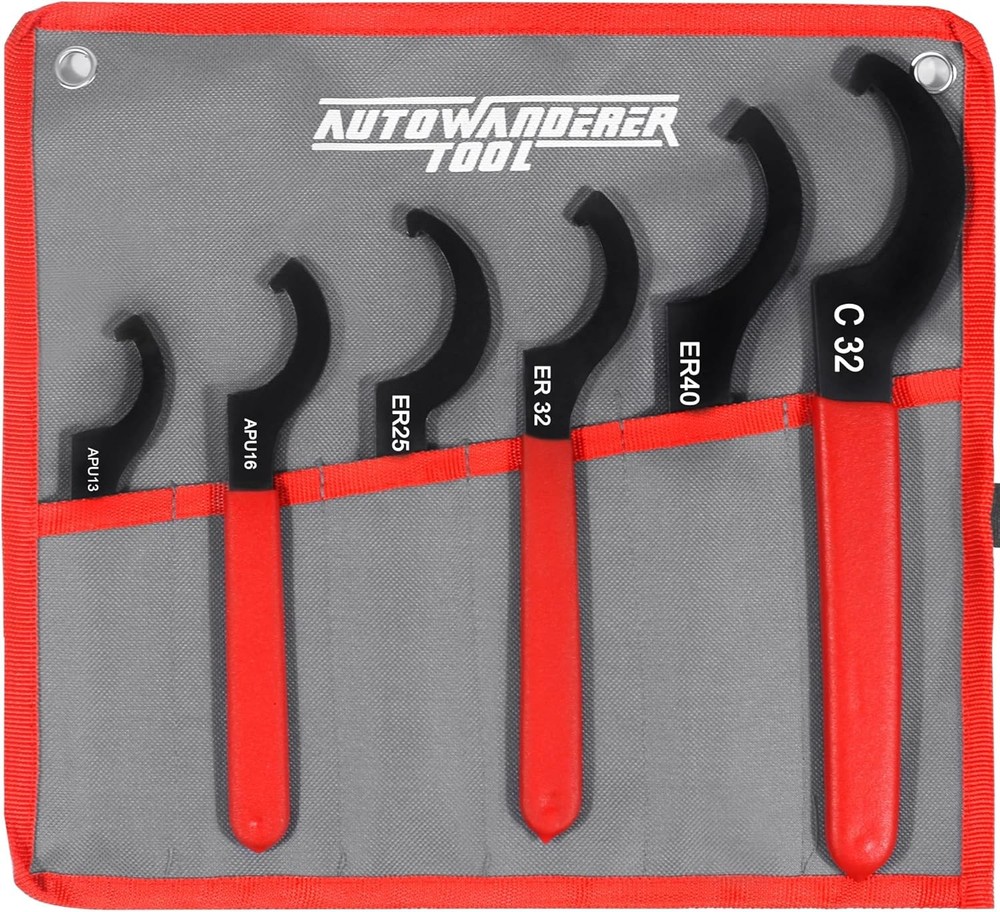 Universal Spanner Wrench Set 6Pcs Steel Adjustable Shock Wrench Coilover Spanner