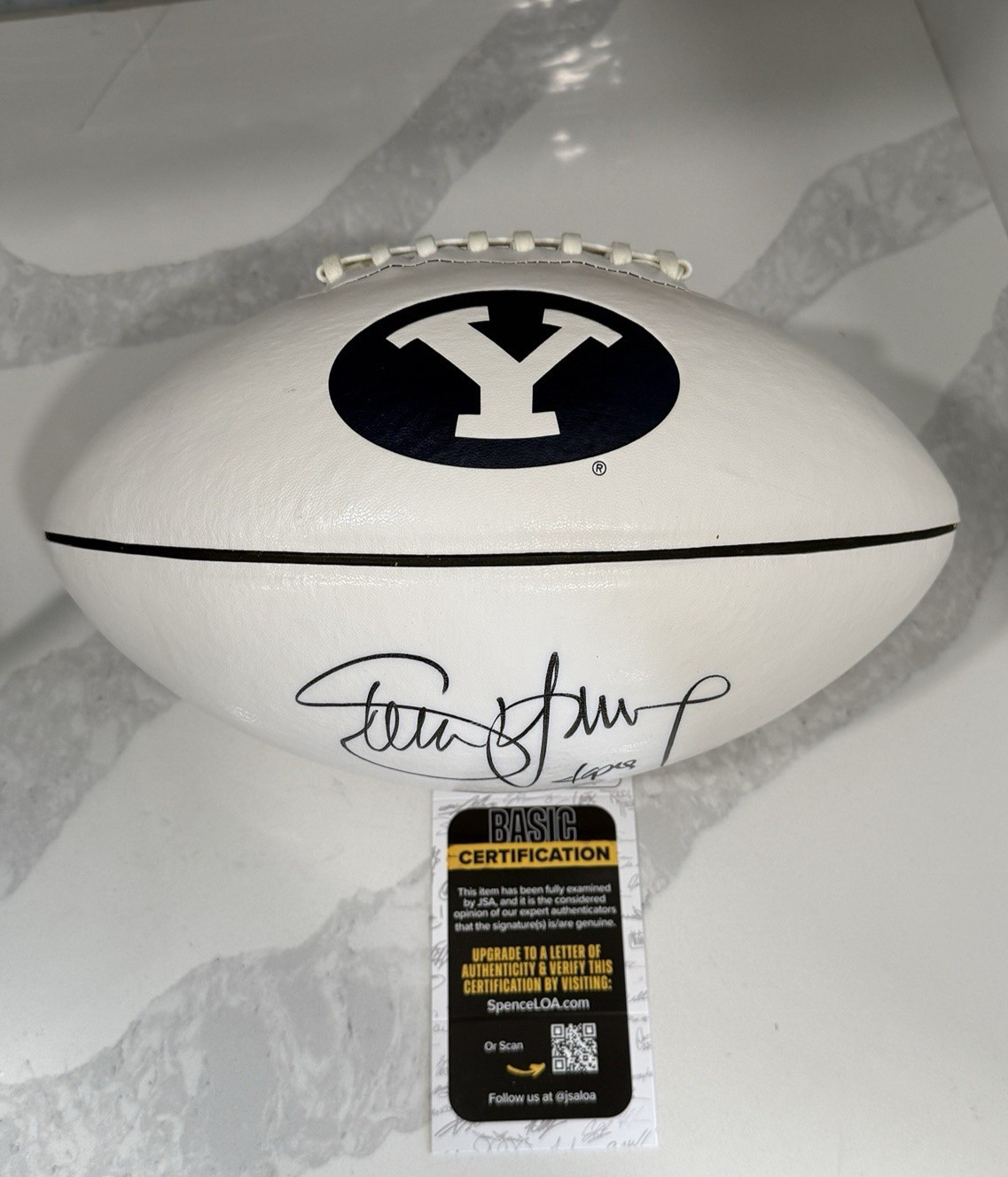 Steve Young Signed Autographed BYU Brigham Young Cougars 49ers Football JSA COA