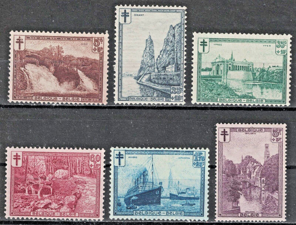 BELGIUM:1929 SC#B93-B98 MLH AP1001