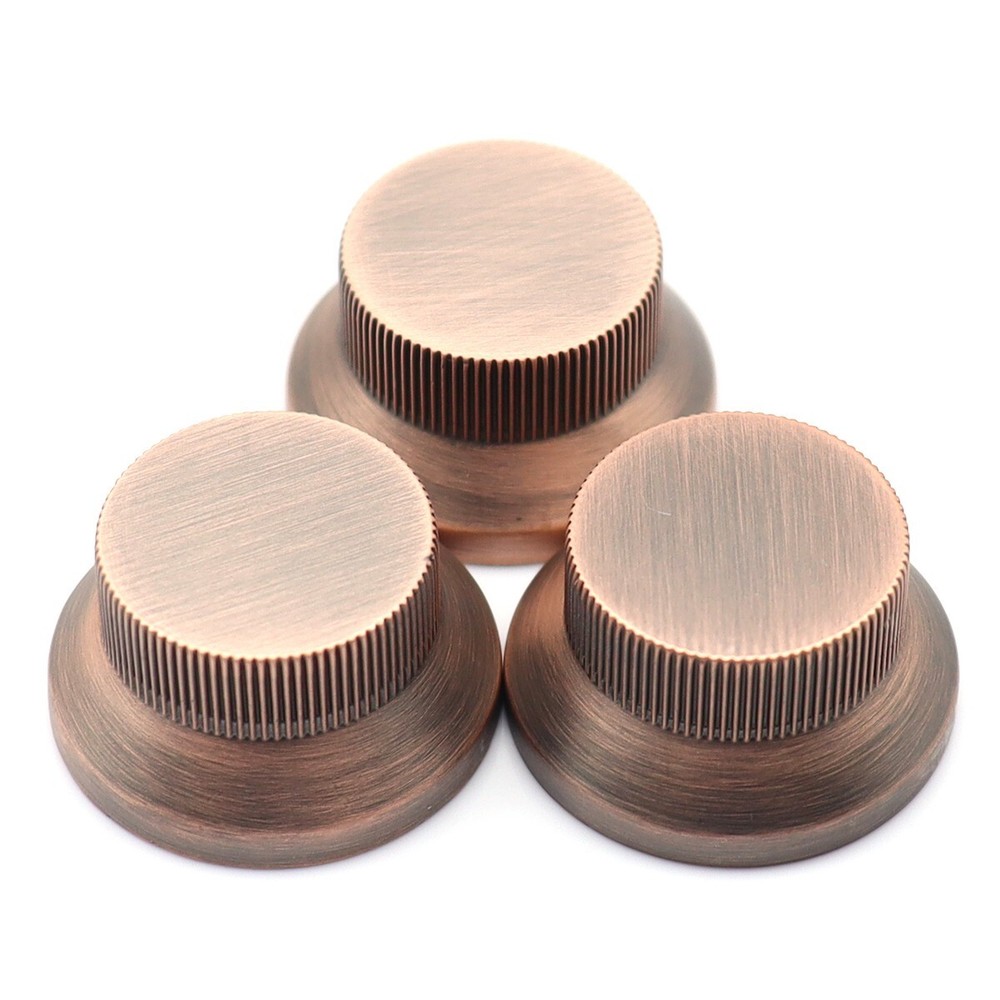 Electric Guitar SSS Pickup Cover,Knobs,Switch Tip Set Red Copper For FD ST SQ
