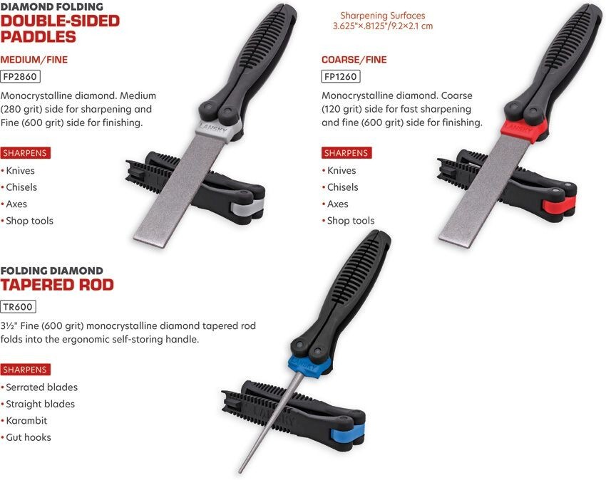 Lansky Double-Sided/Folding Paddle For Sharpening Knives/Tools Medium/Fine Grits