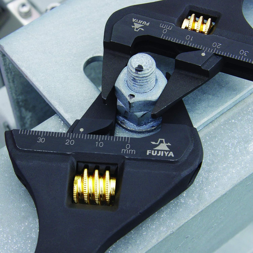 FUJIYA Thin-head Adjustable Wrench KUROKIN MAXIMUM Opening 34mm JP