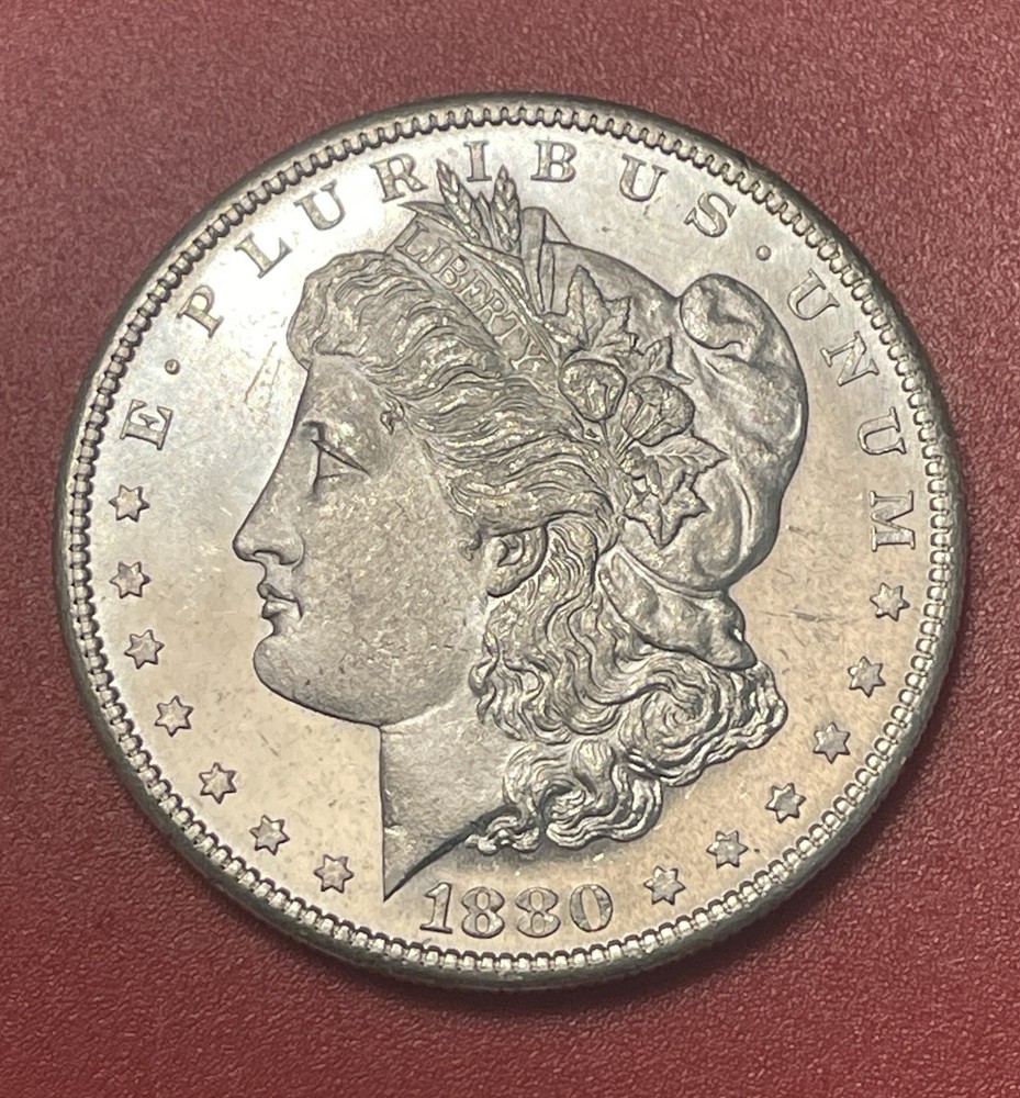 1880 S Morgan Silver Dollar, Gem Uncirculated, Appears Prooflike.