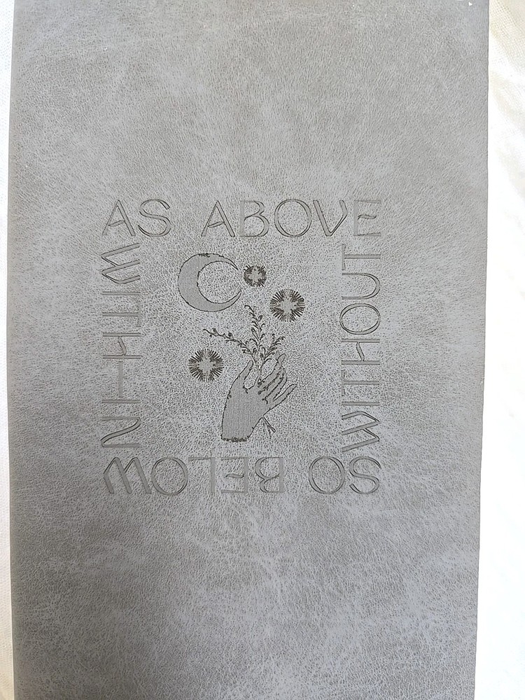 Religious Notebook As Above So Below Soft Gray Leather 7 X 4
