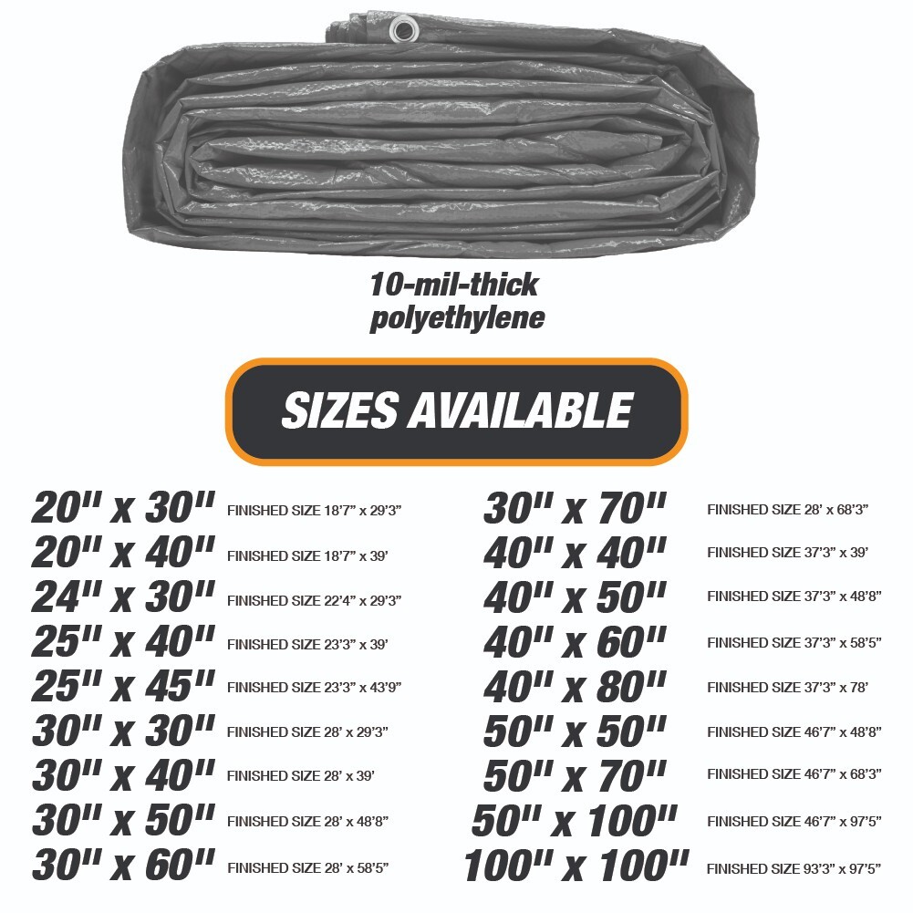 Heavy Silver/Black Tarp - 10 MIL Multipurpose UV Resistant, Waterproof Tarp