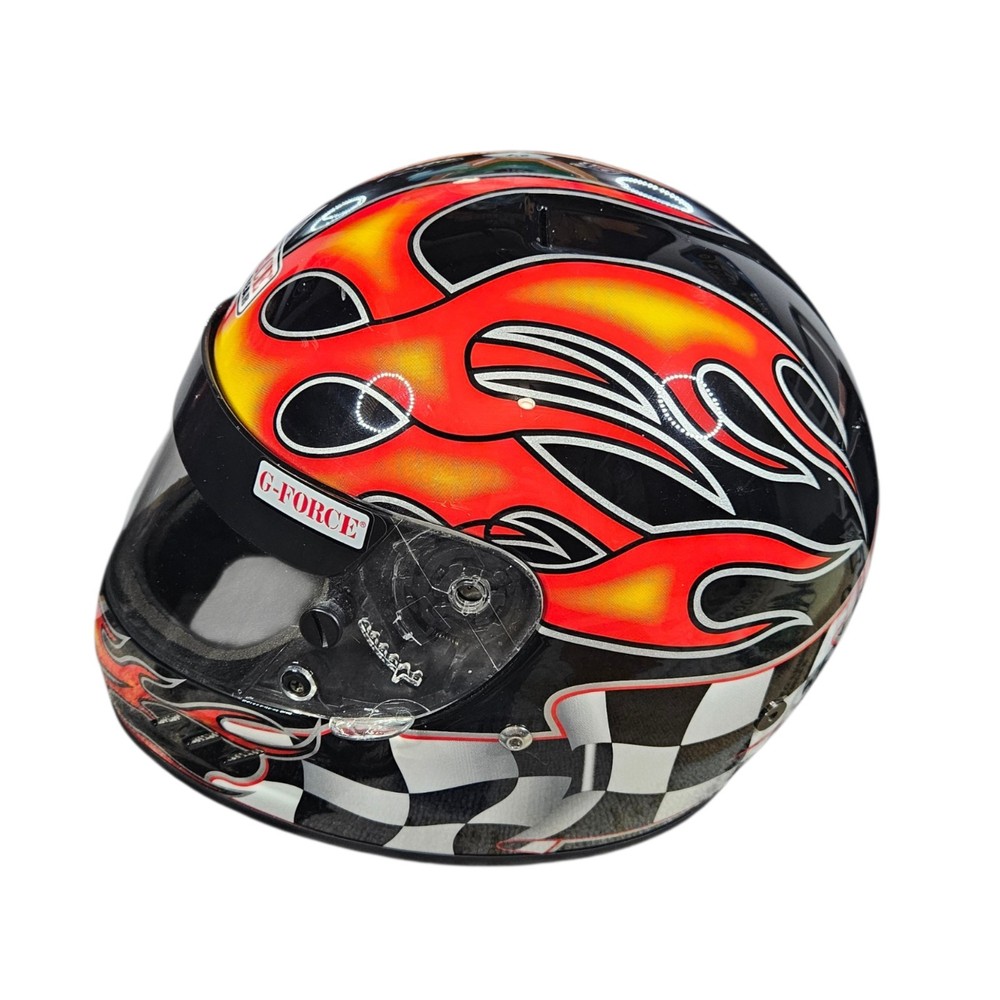 G-Force Full Face Helmet Checker Board & Flame Size Small