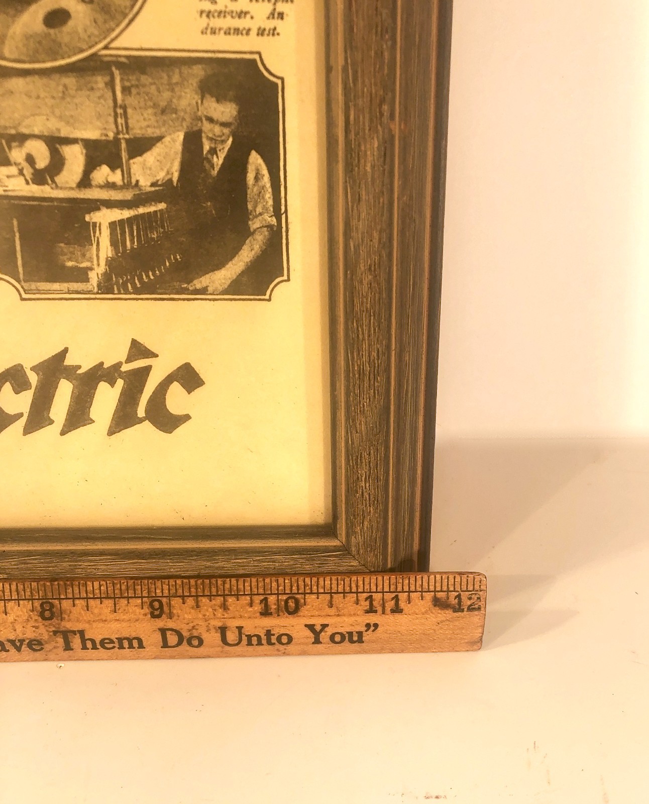 Vintage Early 1900's Western Electric Framed Advertising 4 Candlestick Telephone