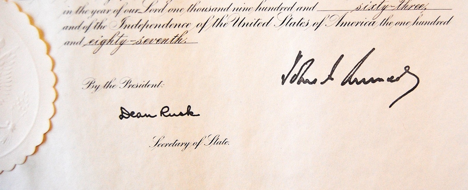 1963 President John F Kennedy Signed Foreign Service Appointment