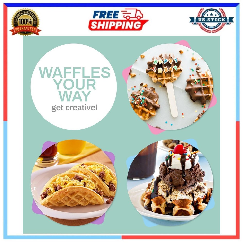 Mini Electric Waffle Maker 5” Nonstick – Compact Breakfast Cooker