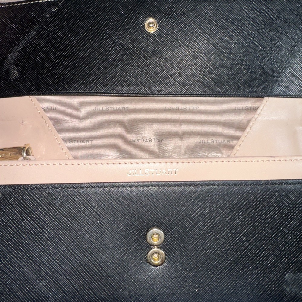 JILLSTUART Long Wallet Leather Black Plain Women's