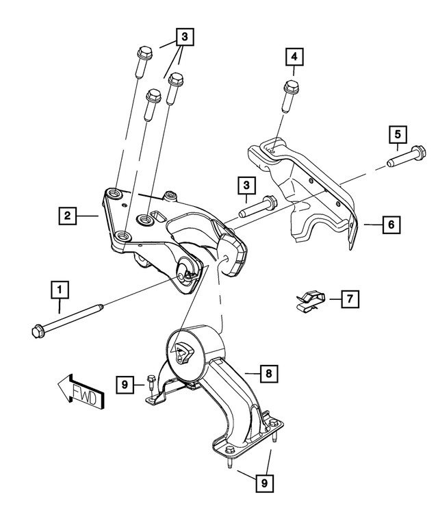 Genuine Mopar Hex Head Bolt Mounting 6504320