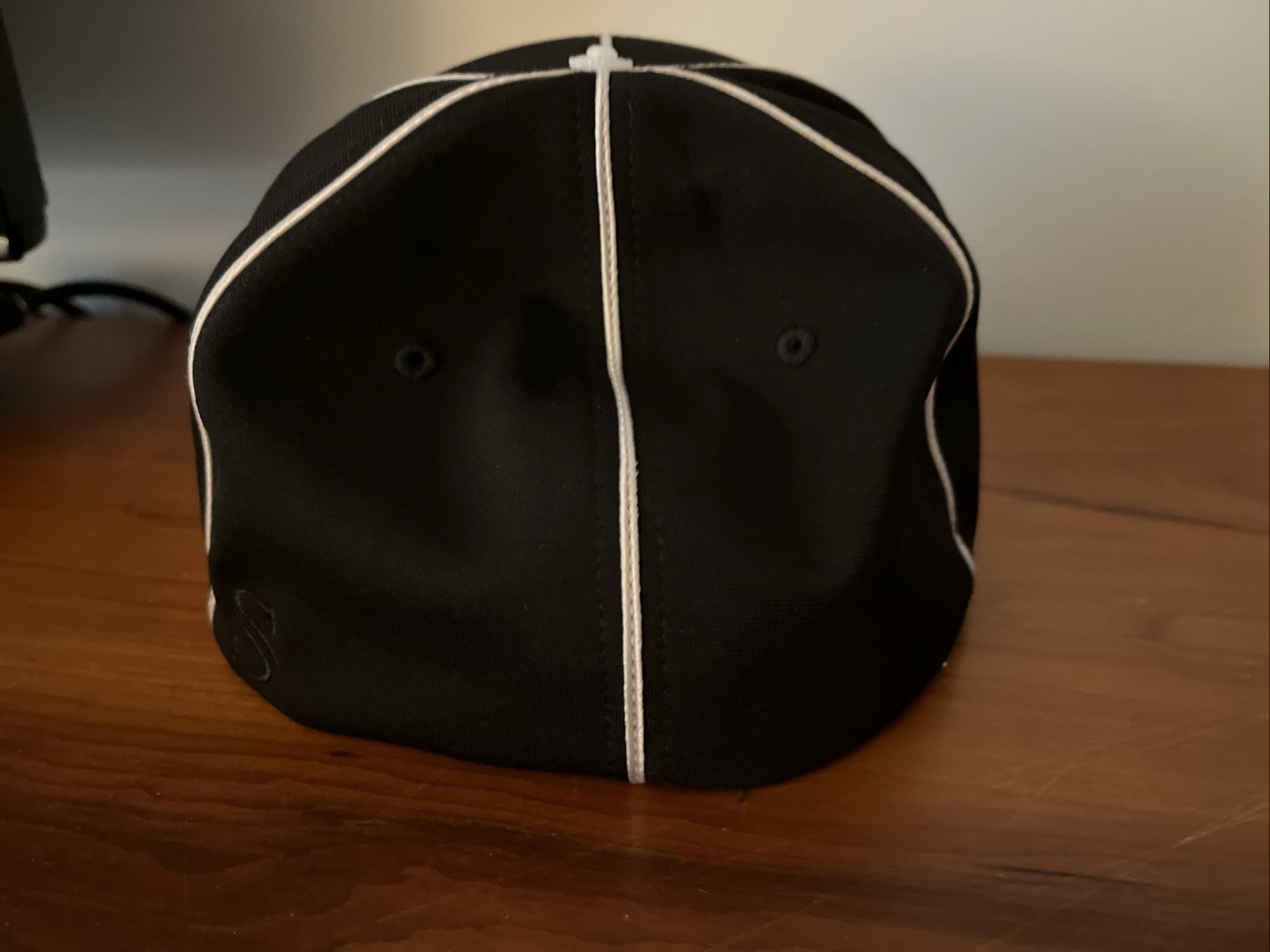 Smitty Black/White Piping Flex Fit Football Referee Hat HT110 LARGE L