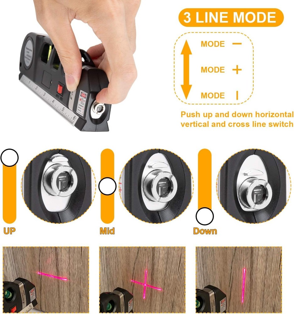 Laser Level Tool, Multipurpose Kit Standard Cross Black, Green