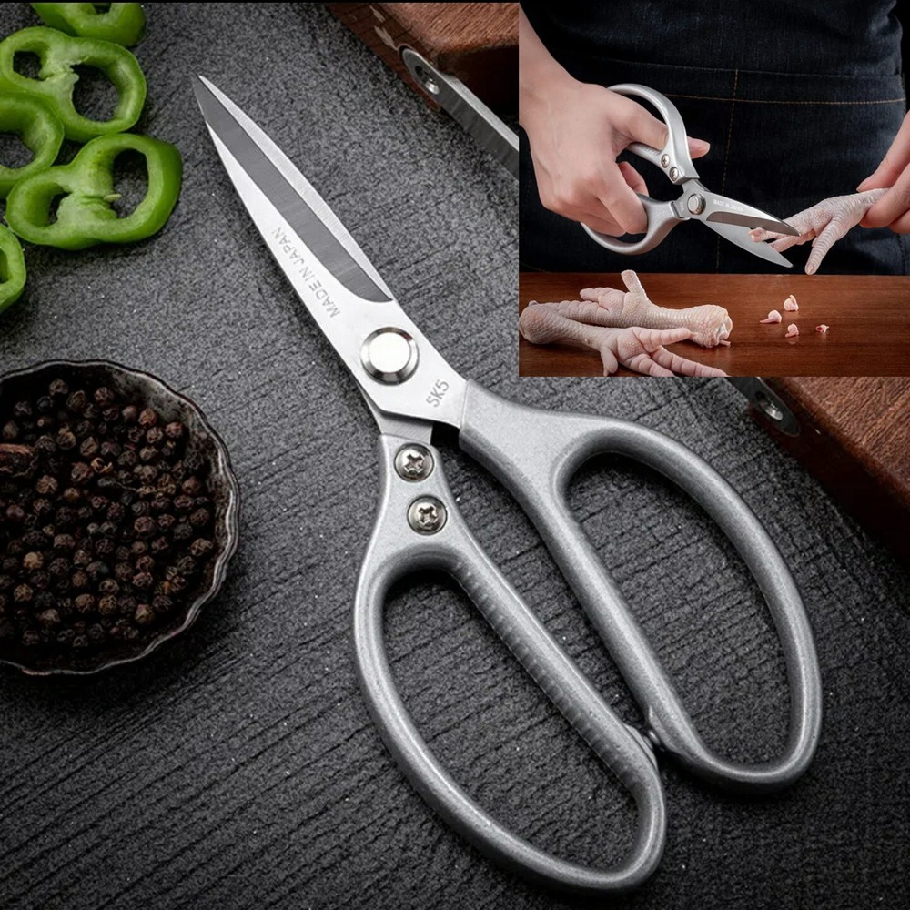1 Stainless Kitchen Scissors Heavy Duty Sharp Shears For Fish Chiken Meat Bone