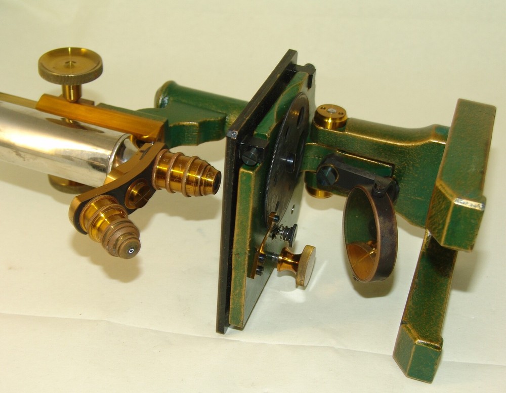 rare antique brass Microscope № 45411, original box