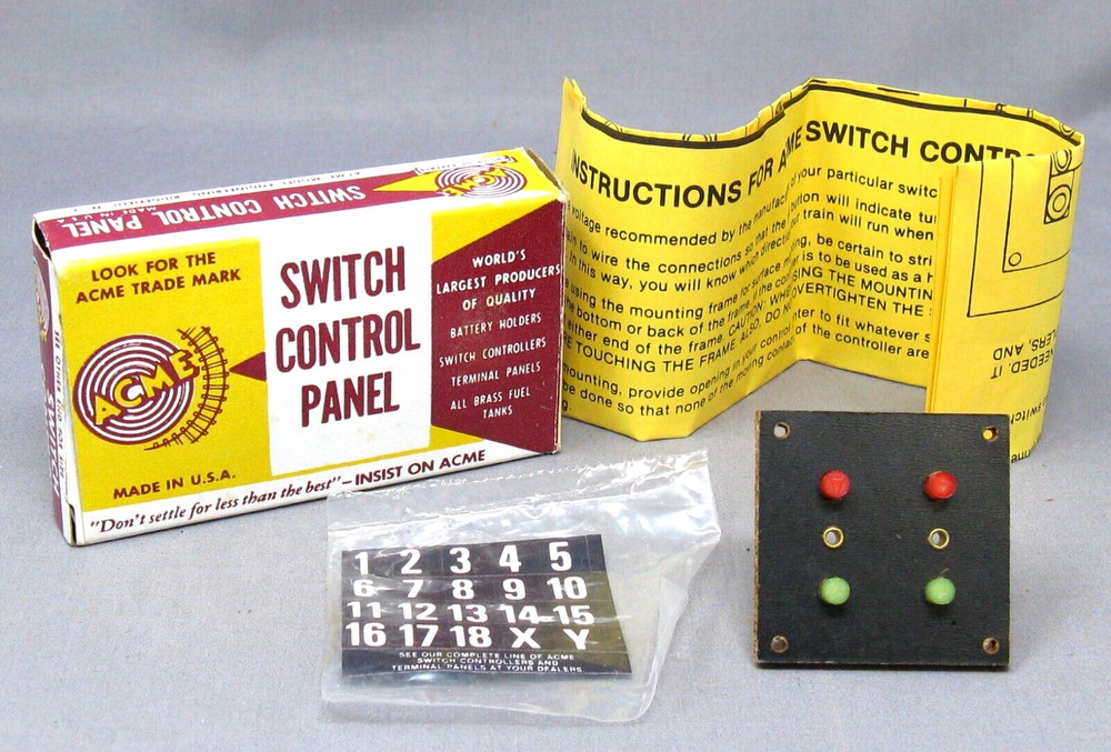 ACME Switch Control Panel Lot (TWO) for N, HO & S Scale Switch Machines, C10