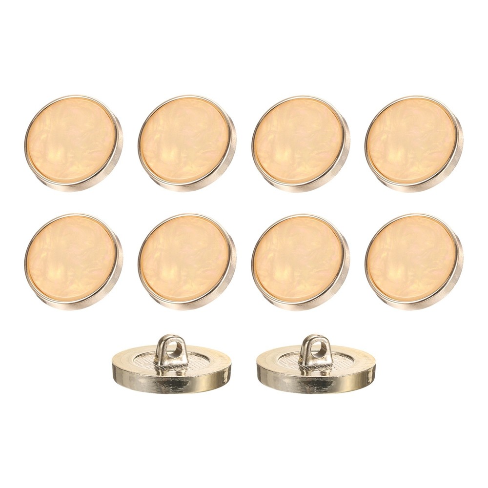 10Pcs Round Button, 23mm/0.9" Resin Decorative Pattern Button, Beige