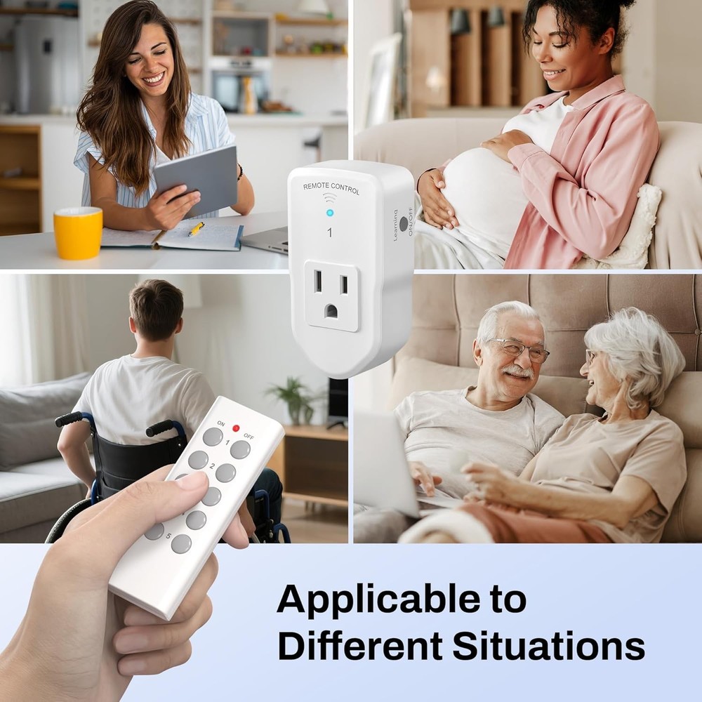 2 Pack Wireless Remote Control Outlet Switch for Lights and Appliances