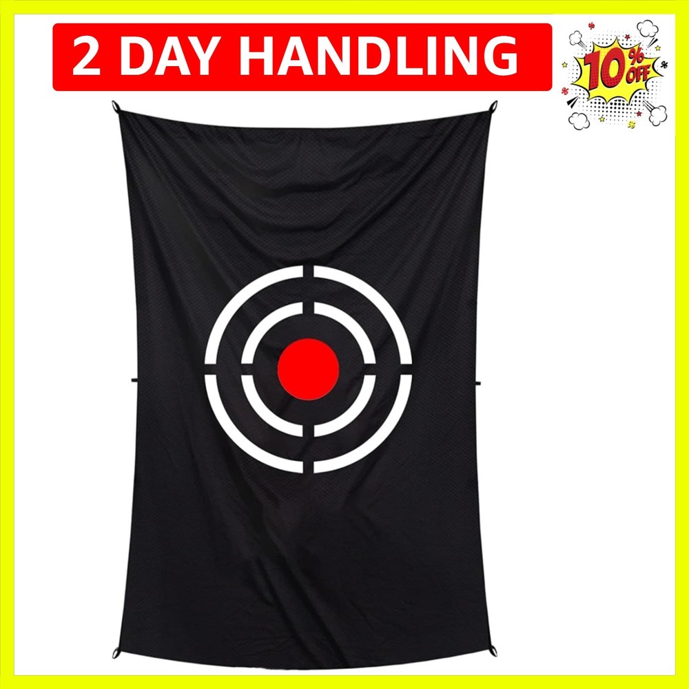 Golf Target Hitting Cloth - Black Portable Foldable Easy Setup for Indoor Out...