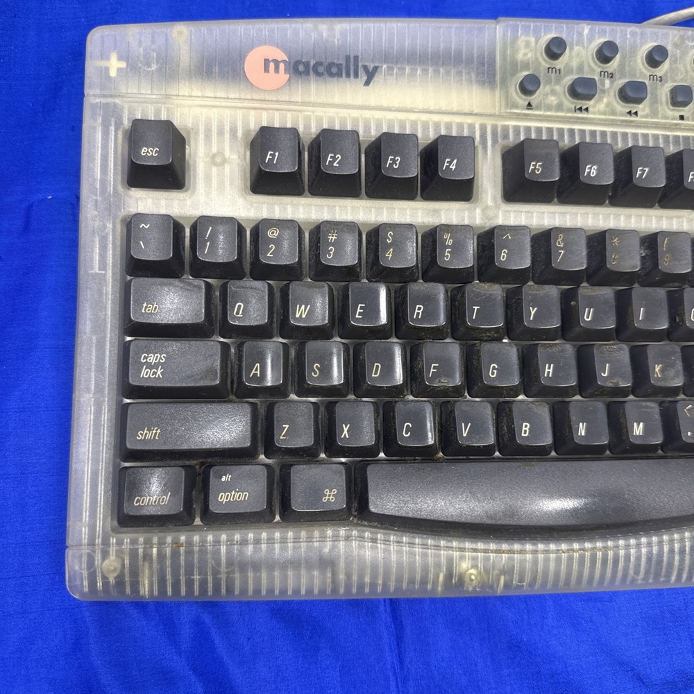 Macally iMediaKey Keyboard Multimedia Macintosh USB Clear Tested Working