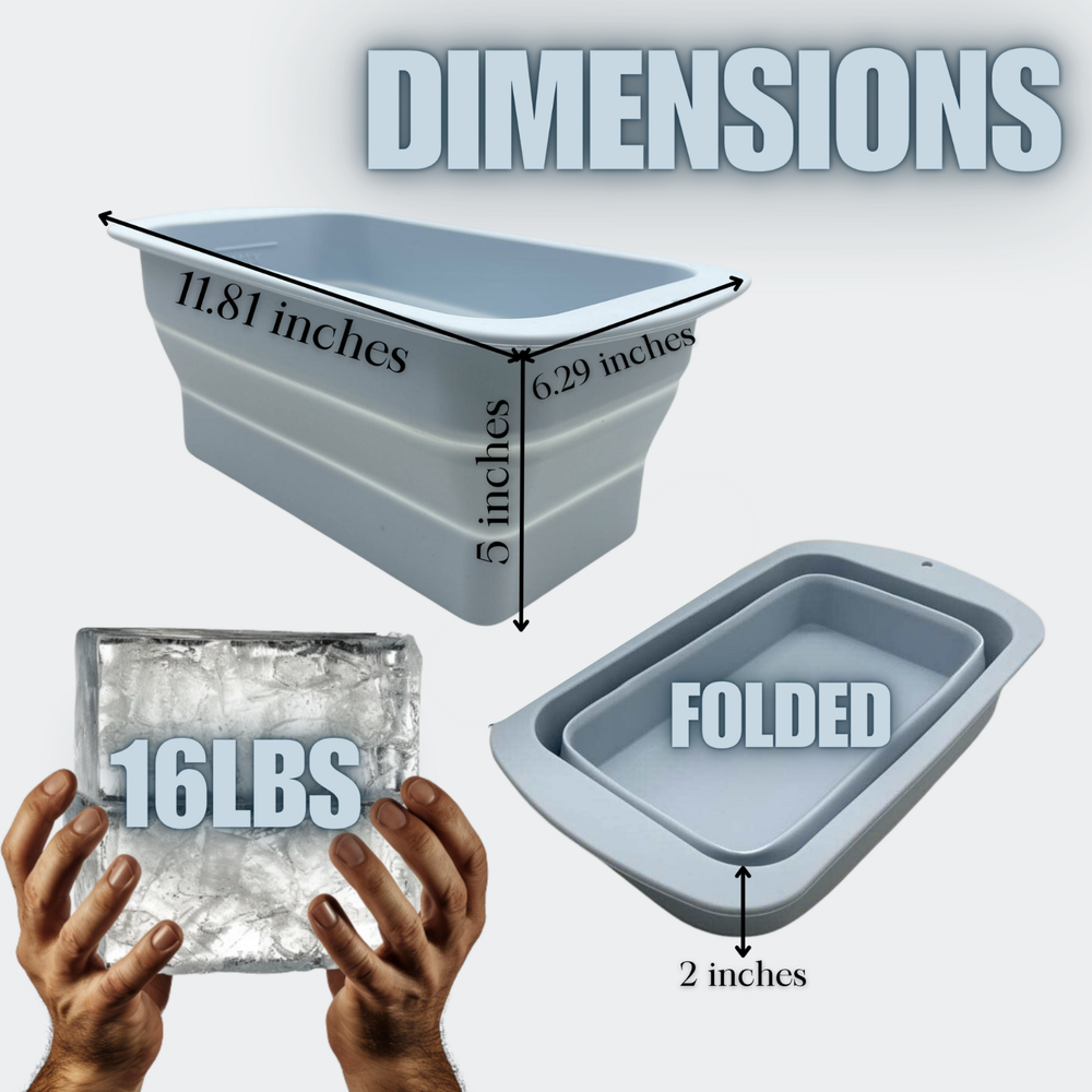 2 Extra-Large Collapsible Ice Block Mold with Lid – 16lbs Capacity