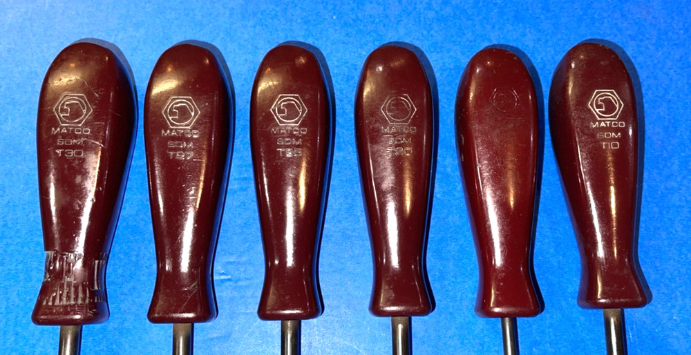 MATCO TOOLS 6 PIECE TORX SCREWDRIVER SET MAROON HANDLES