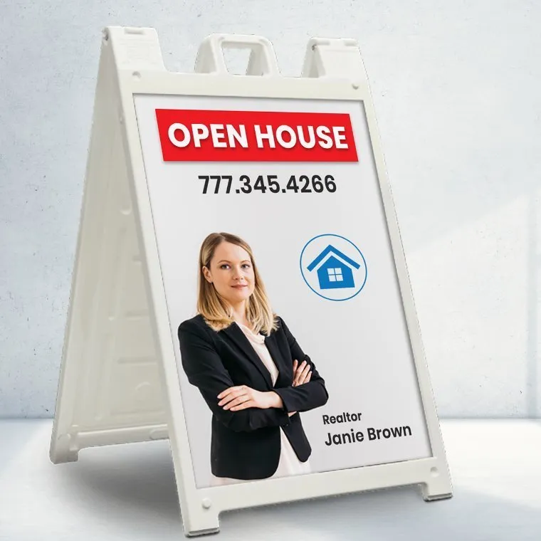 Deluxe A Frame Sidewalk Curb Sign Portable Folding