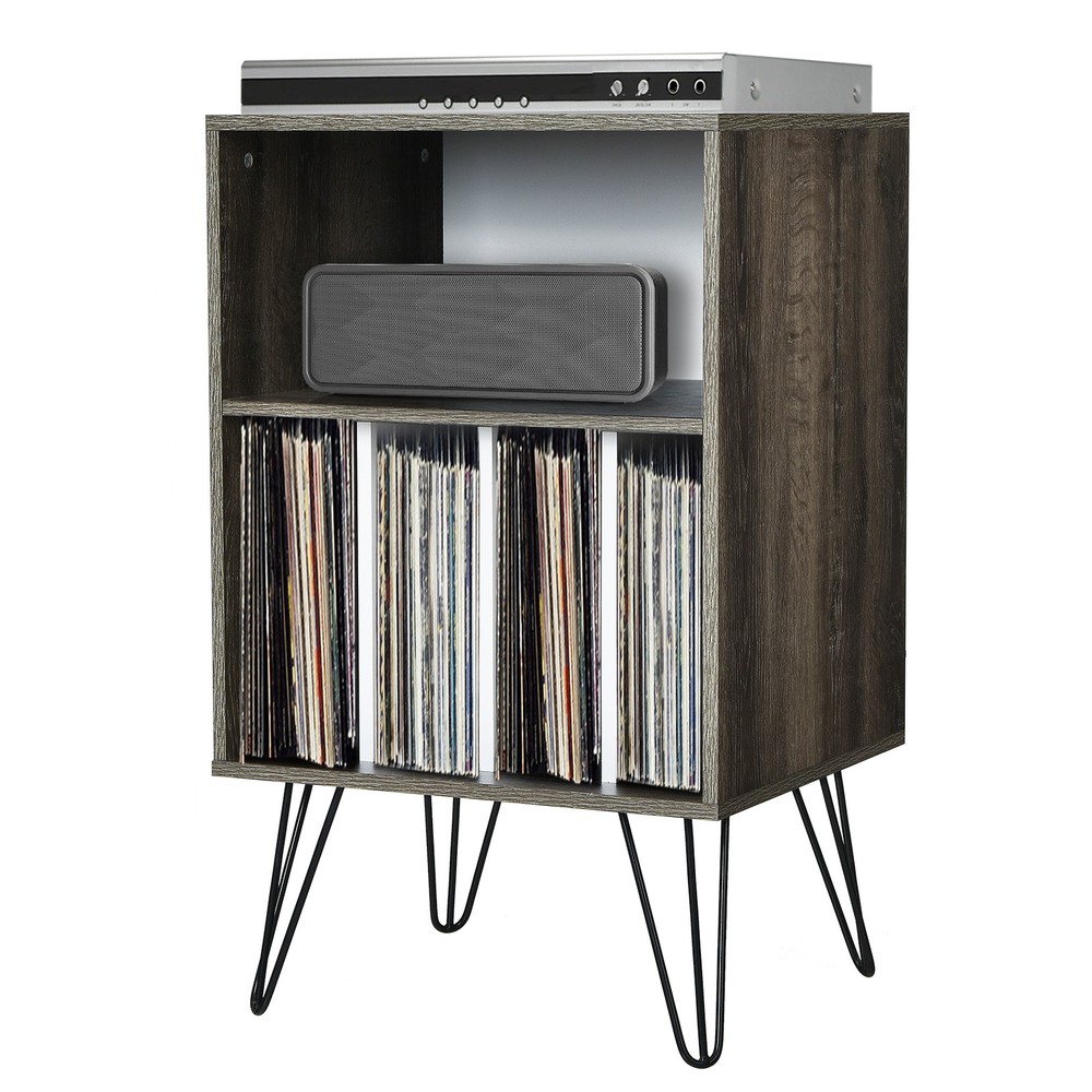 Record Player Stand Turntable Stand Display Shelf Vintage Storage Display Walnut