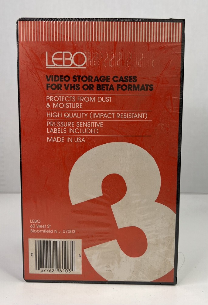 LEBO - 3 Pack of Video Storage Cases - VHS or Beta - New - Sealed - NOS - 80's