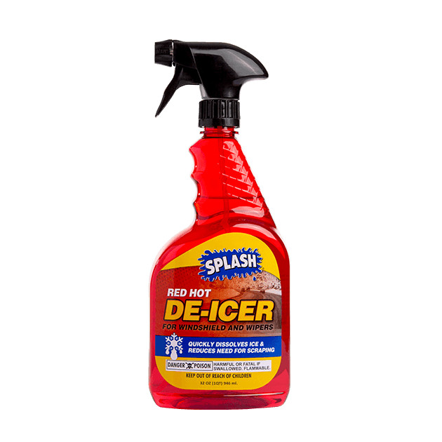 SPLASH Red Hot De-icer Windshield and Wipers Trigger Spray 32 Ounces - 3 Pack