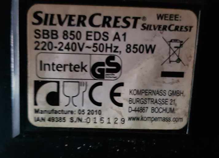 Small Gear for Motor in Silvercrest Bread Maker Model SBB 850 EDS A1