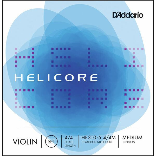 D'Addario Helicore HE310-5 String Violin Set - 4/4 Scale - Medium Tension