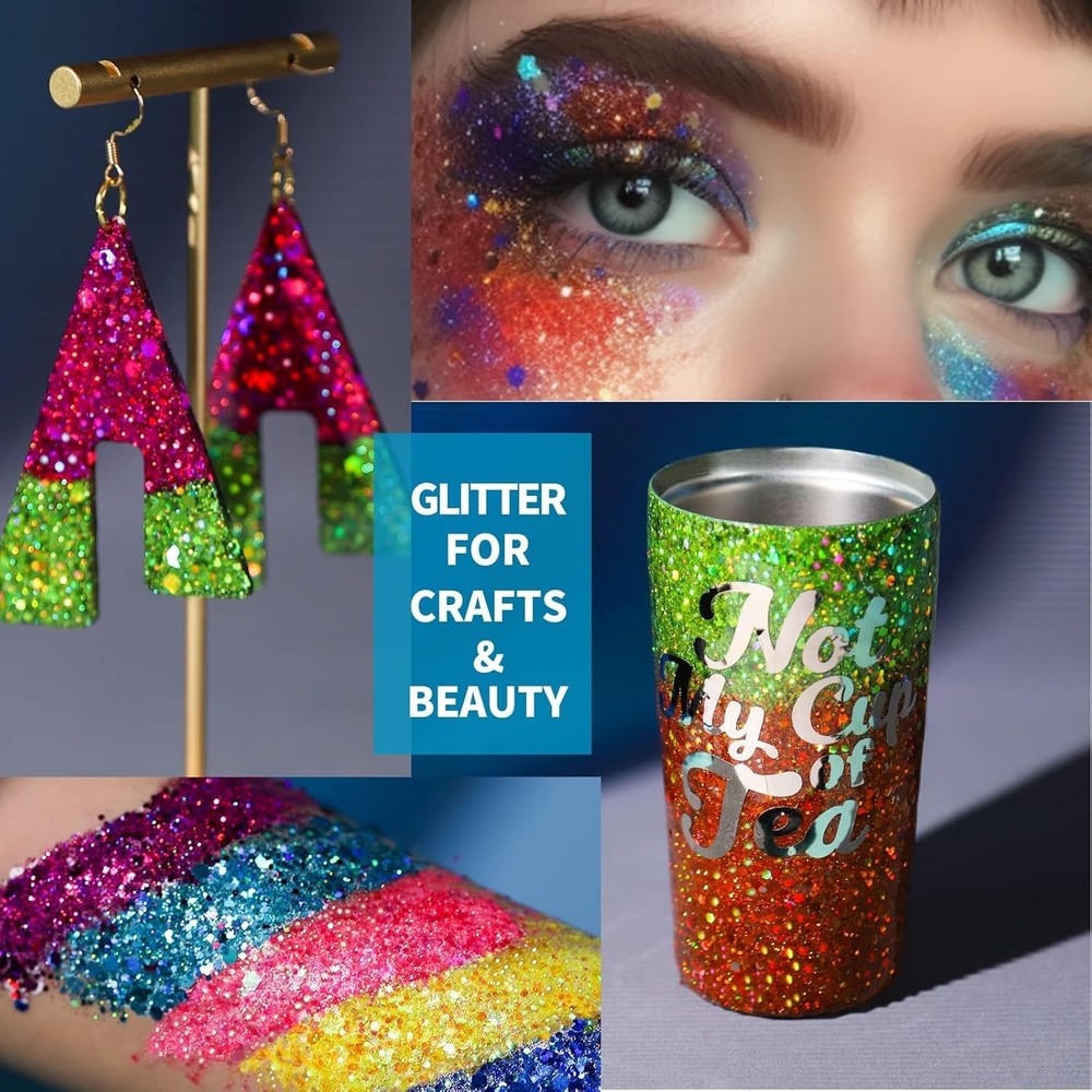 High-Quality 270g Chunky Glitter in 18 Assorted Colors for Creative Projects