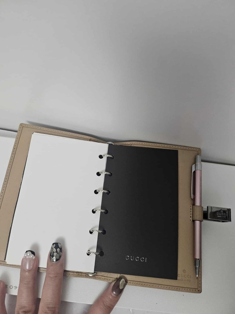 Authentic Gucci Blush GG Canvas Notebook
