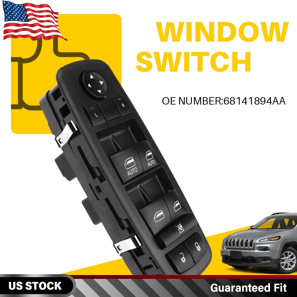 Front Driver Side Master Power Window Control Switch For Jeep Cherokee 2014-2017