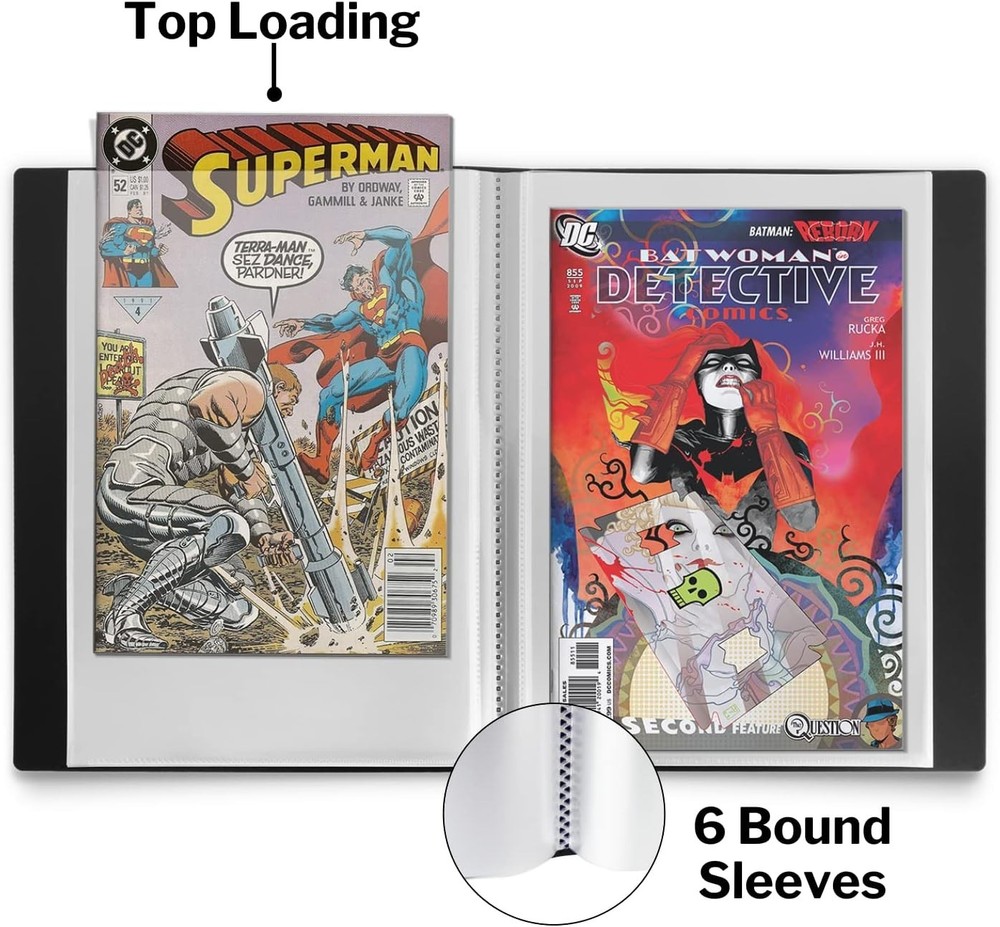 Comic Book Binder Storage Album Fits Silver Age Current Bagged Boarded Comics