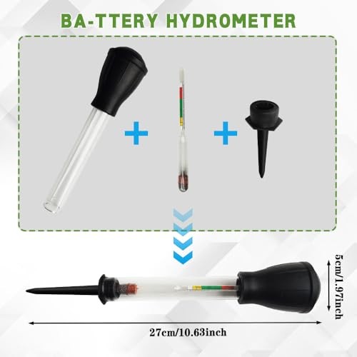 Battery Hydrometer Tester, Car Battery Tester, 8in Precision & Fast Dectection
