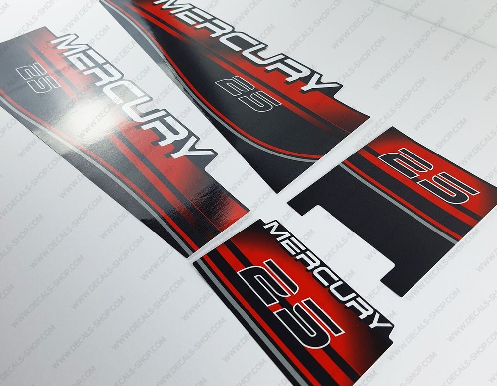 Mercury 25 hp Two Stroke 1996-1998 outboard engine decals sticker