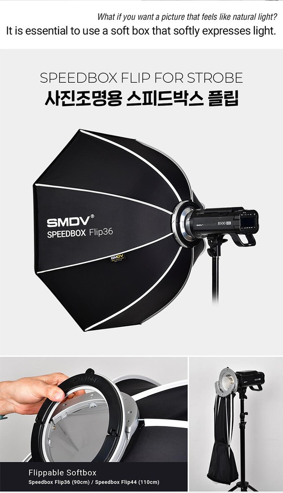 SMDV SPEED-BOX FLIP36 Quick Soft-box Diffuser f/ Bowens Elinchrom Profoto Strobe