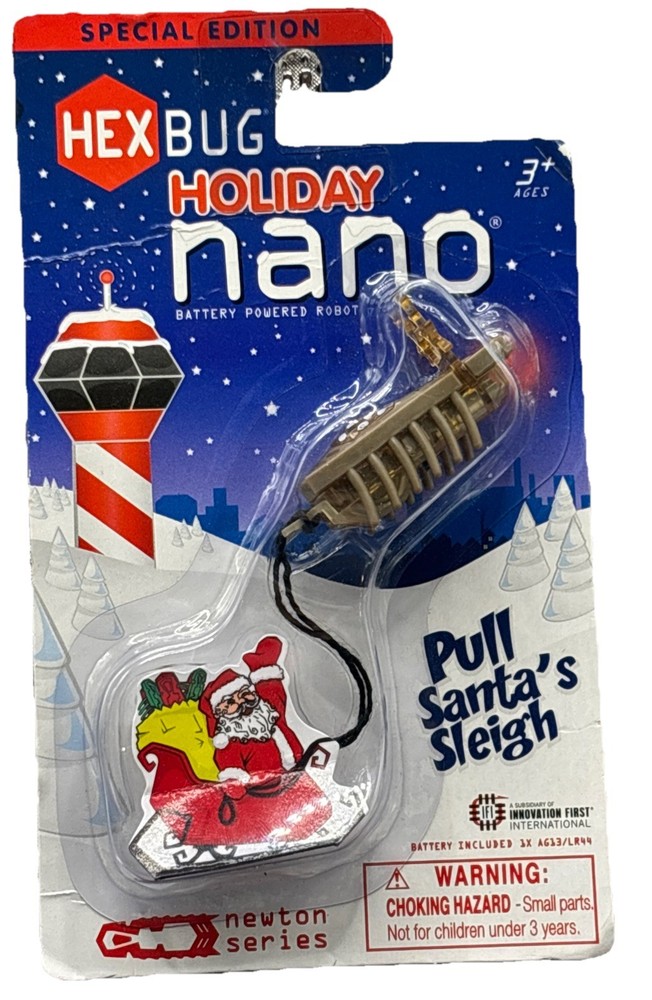 HexBug Holiday Nano--Pull Santa's Sleigh, NEW!
