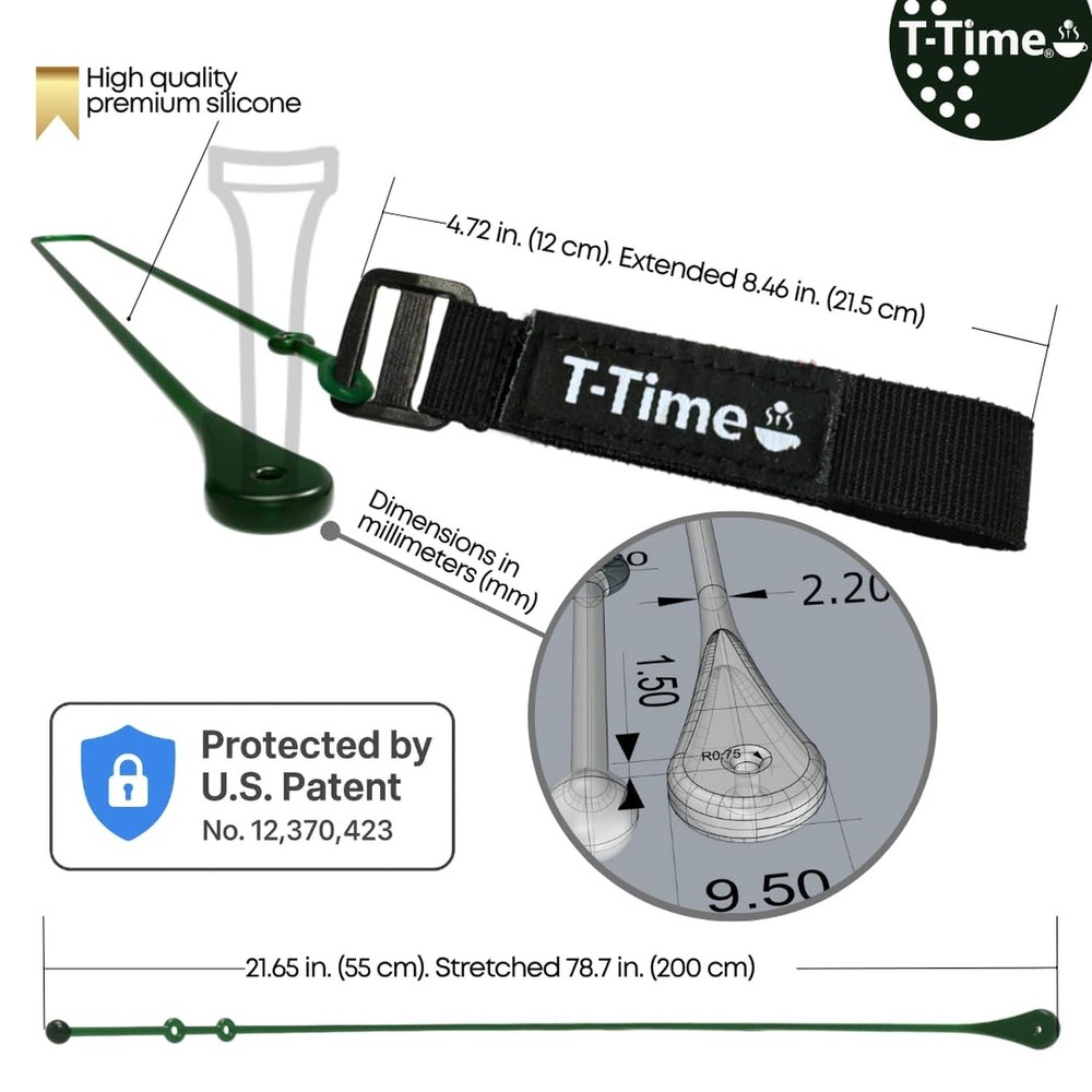 T-Time® Golf Tee Anchor Leash for Driving Range & Simulator Practice, New 2