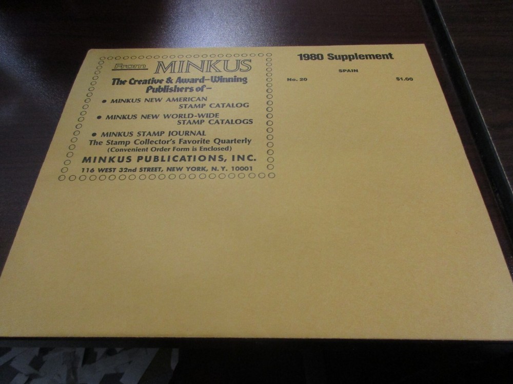 "MINKUS"  1980  SUPPLEMENT SPAIN  #20   W/FREE SHIPPING!!!