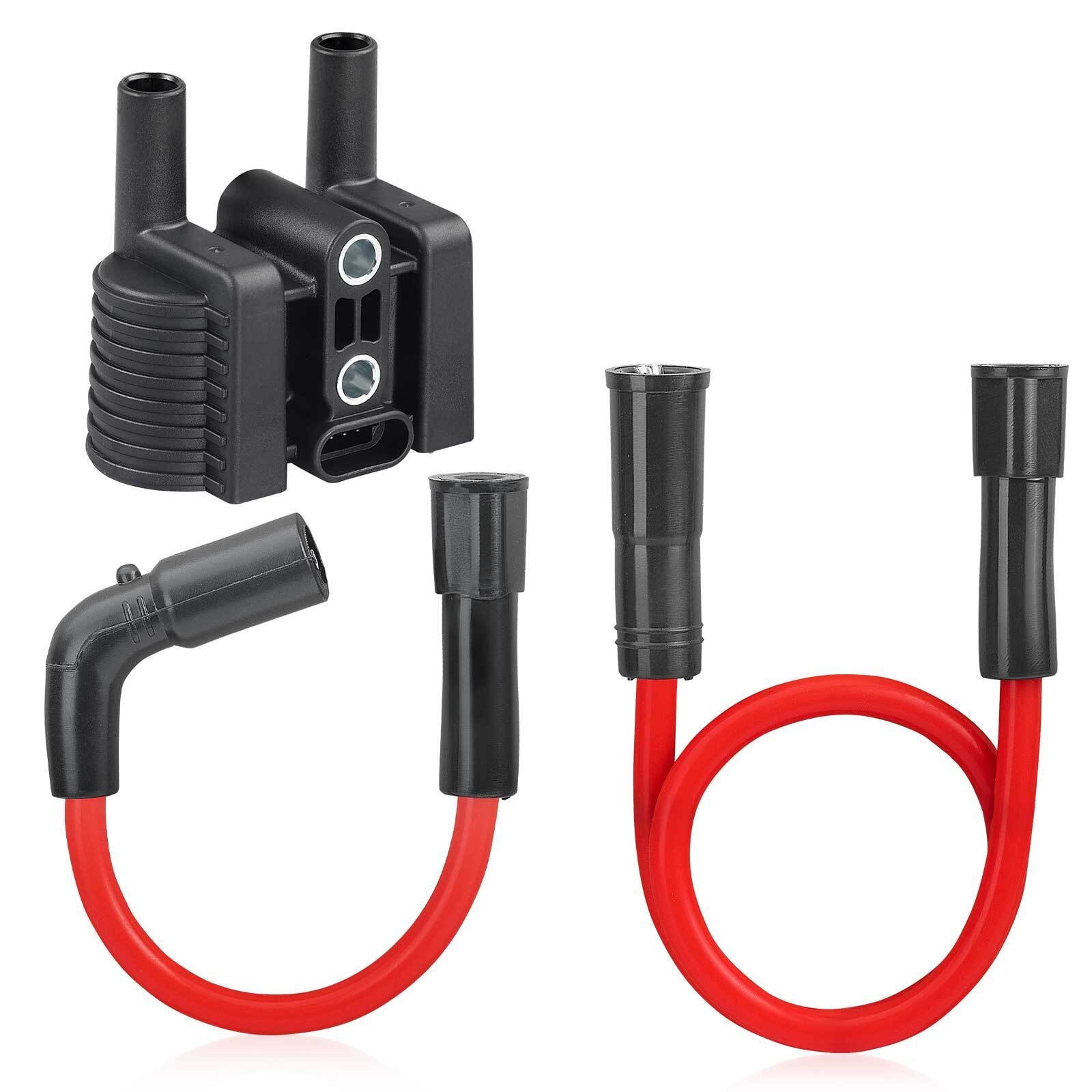 Ignition coil & Spark Plug Wire Cap Set for XL1200 XL883 XL50 Sportster SuperLow