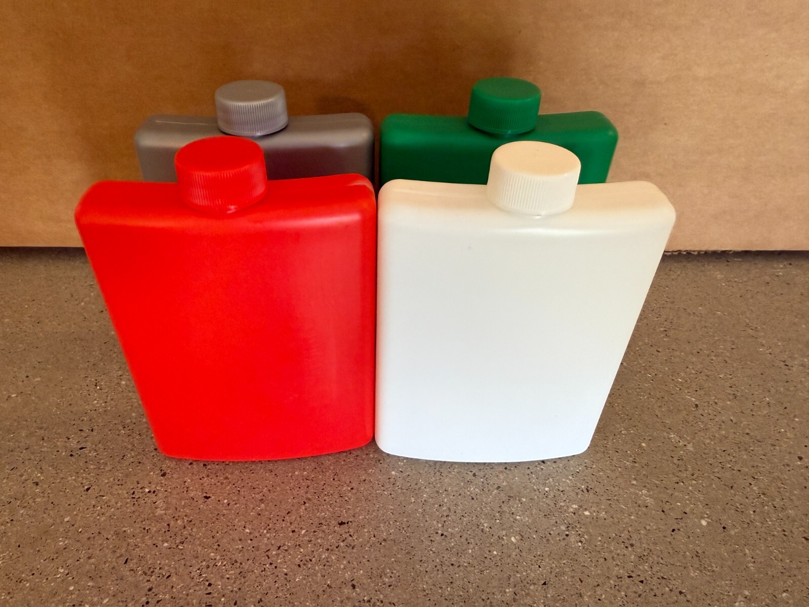 4 Pack - Multi Color - Plastic Alcohol Flask - Ships Free