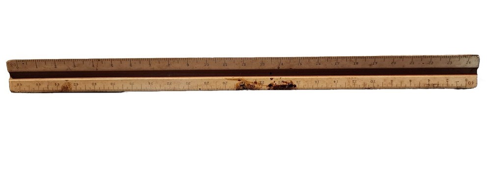 Vintage Keuffel & Esser Paragon 1631P Triangular Scale Drafting Ruler