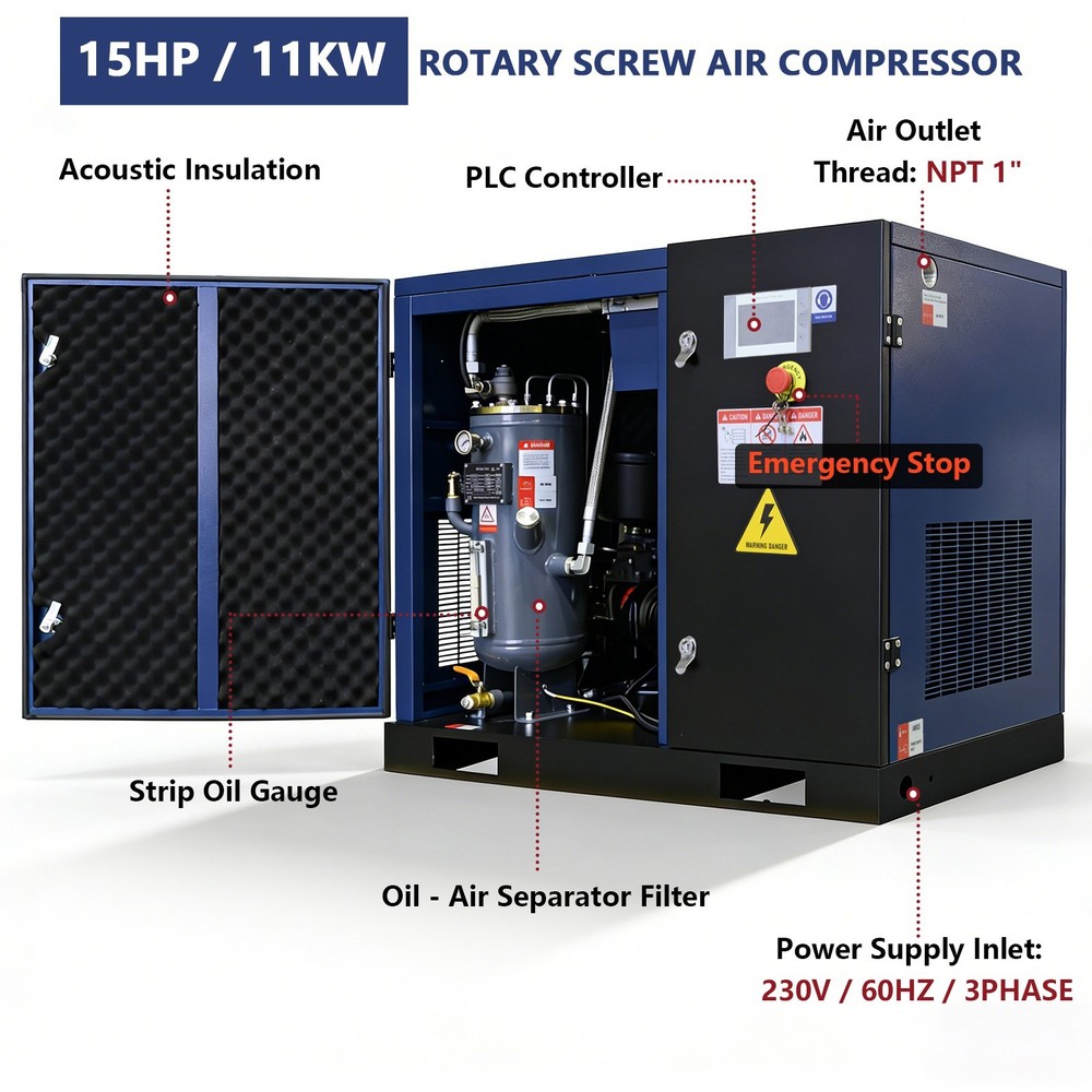15HP Rotary Screw Air Compressor