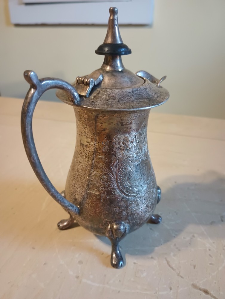 Leonard Etched Silver Plated Footed Creamer Milk Kitchen Accessory