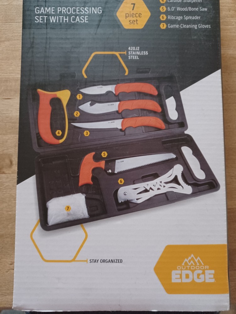 Outdoor Edge WP-2 Wild Pak Game Processing Set - 7 Piece - NIB
