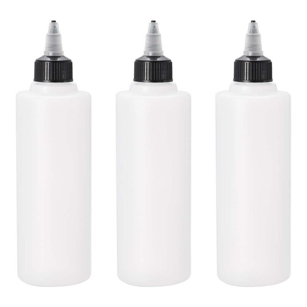 4Pcs 250ml Empty Squeeze Bottles Dispensing Bottle with Twist Top Cap
